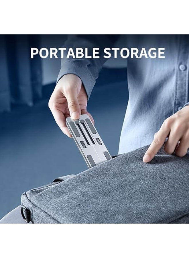 SkyTouch Laptop Desk Stand, Foldable Portable Laptop Stand made of ABS + Silicone, Notebook Stand with Well-Ventilated Cooling for MacBook Pro Air, Lenovo, Dell, HP, Laptops and Tablets - Image 4